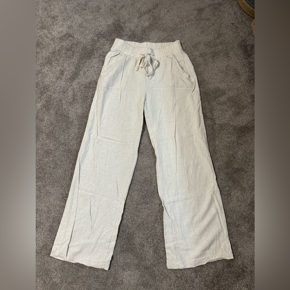 Sienna Sky Cream Elastic Waist Pants
